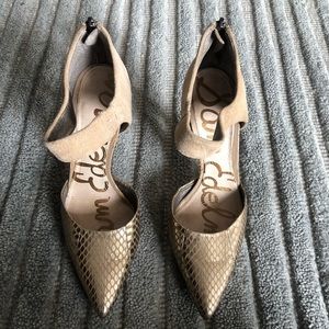 Sam Edelman Heels Embossed Leather Suede Tan